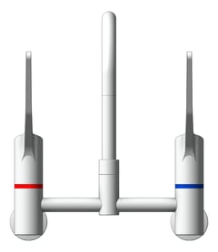 Front Image of TapSet Wall Enware WellbeingLeva Curved JumperValve