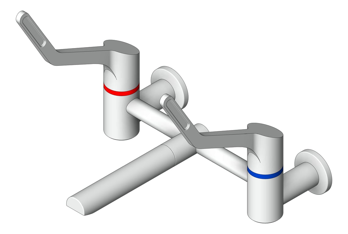 3D Shaded Image of TapSet Wall Enware WellbeingLeva Straight