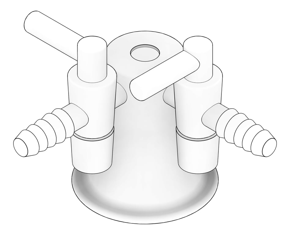 3D Documentation Image of Turret Enware SchoolLab TwoWay90Deg