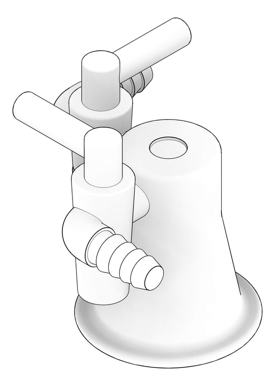 3D Documentation Image of Turret Enware TwoWayRightAngle