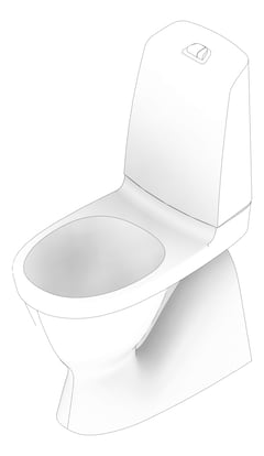 3D Documentation Image of ToiletSuite CloseCoupled Enware Care RaisedHeight