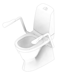 3D Documentation Image of ToiletSuite CloseCoupled Enware Care RaisedHeight SupportArms
