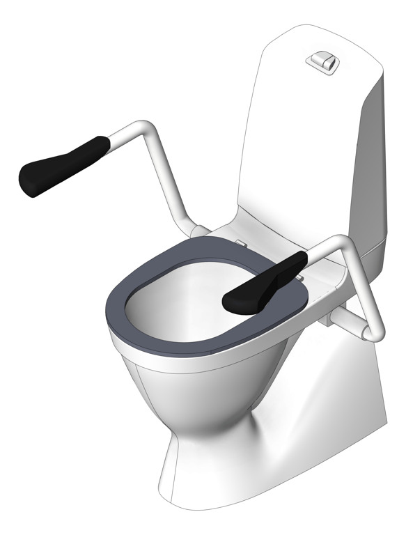 Image of ToiletSuite CloseCoupled Enware Care RaisedHeight SupportArms