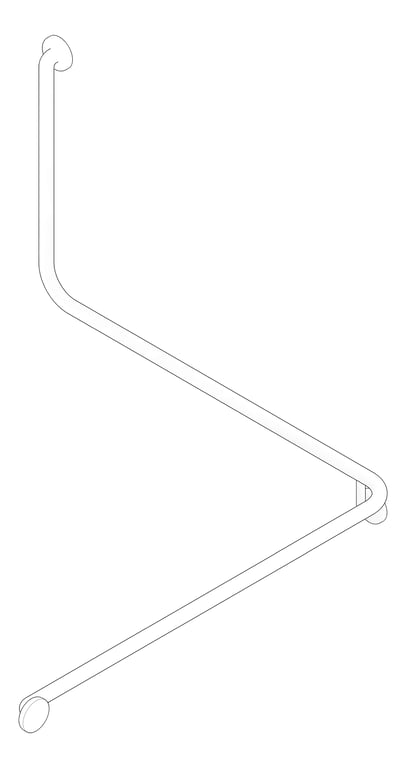 3D Documentation Image of GrabRail 90Deg Enware Wellbeing Corner RH