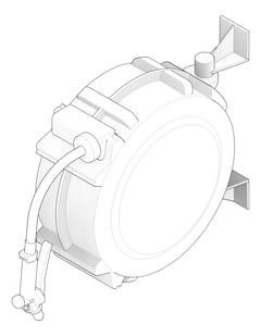 3D Documentation Image of HoseReel Wall Enware WashDown TriggerSpray