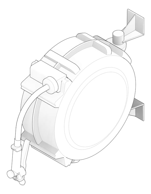 3D Documentation Image of HoseReel Wall Enware WashDown TriggerSpray
