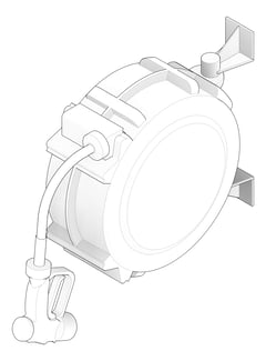 3D Documentation Image of HoseReel Wall Enware WashDown TriggerSpray HeavyDuty