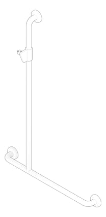 3D Documentation Image of ShowerRail Tshape Enware Wellbeing LeftHand ShowerKIt