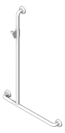 3D Shaded Image of ShowerRail Tshape Enware Wellbeing LeftHand ShowerKIt