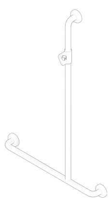 3D Documentation Image of ShowerRail Tshape Enware Wellbeing RightHand ShowerKIt