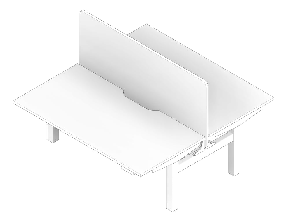 3D Documentation Image of Desk Double Europlan Tidal Premium AdjustableHeight