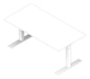 3D Documentation Image of Desk Single Europlan Tidal AdjustableHeight