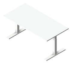 3D Presentation Image of Desk Single Europlan Tidal AdjustableHeight