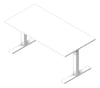 3D Shaded Image of Desk Single Europlan Tidal AdjustableHeight