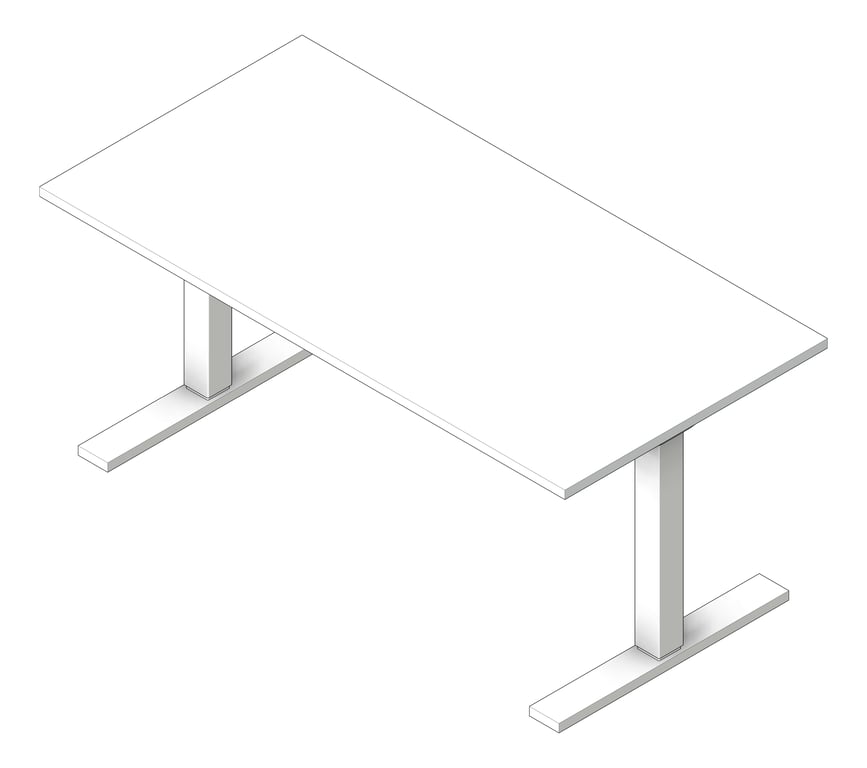 3D Shaded Image of Desk Single Europlan Tidal Essential AdjustableHeight