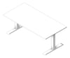 3D Shaded Image of Desk Single Europlan Tidal Premium AdjustableHeight