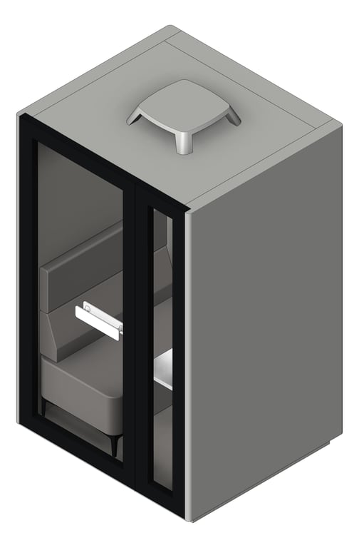 3D Shaded Image of Booth Work Europlan Refresh W-Pod 2-0