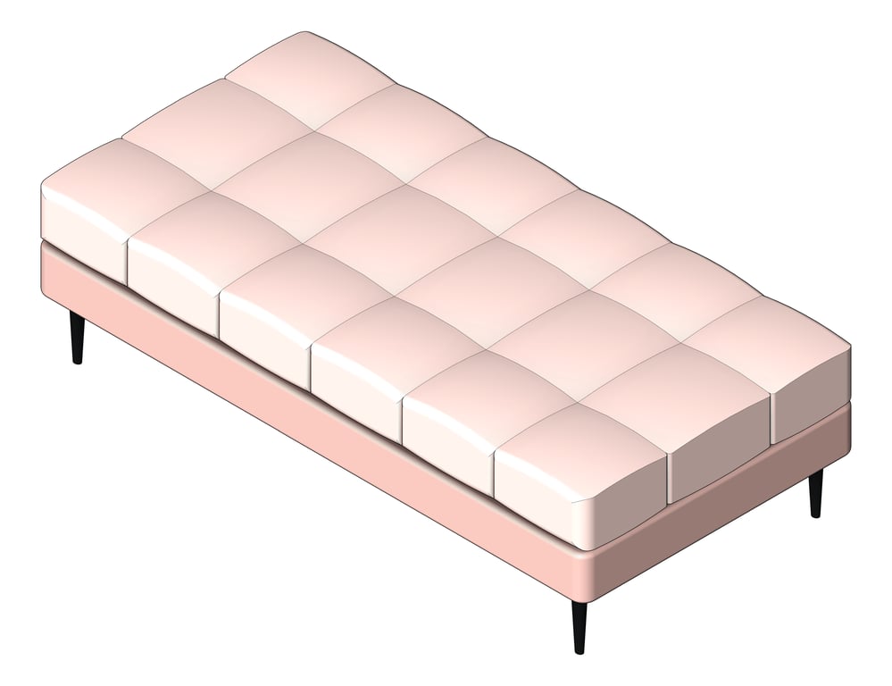 3D Shaded Image of Seat Ottoman Europlan Monsoon Large