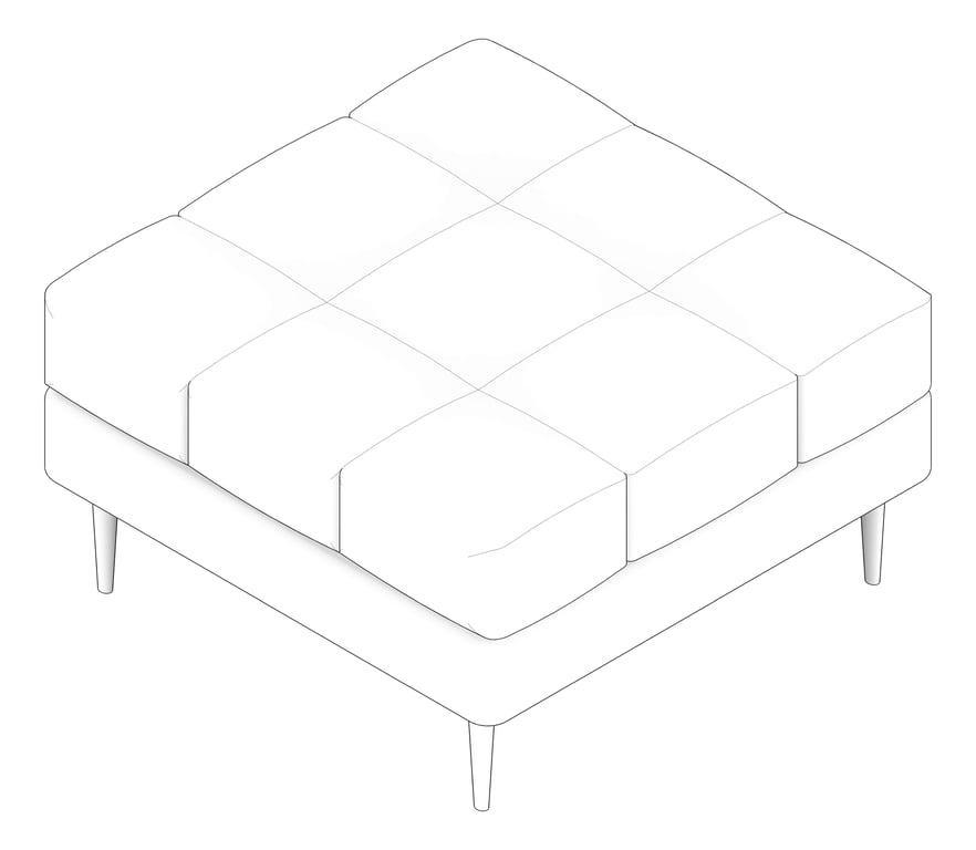 3D Documentation Image of Seat Ottoman Europlan Monsoon Standard
