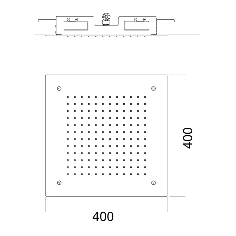 FaucetStrommen_AticoFlushCeilingShower400Square_Dimensions.jpg Image of Shower Ceiling FaucetStrommen Atico Square