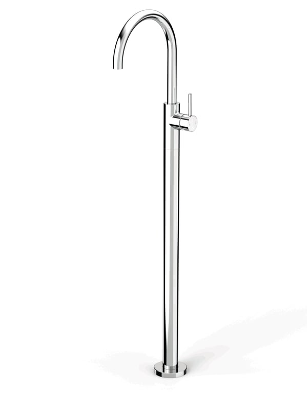 FaucetStrommen_PegasiFloorBathMixerCurve_Render.jpg Image of Mixer Floor FaucetStrommen Pegasi Bath Curve