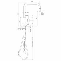 FaucetStrommen_PegasiMSinkMixerSquarePullOut_Dimensions.jpg Image of Mixer Sink FaucetStrommen PegasiM Square