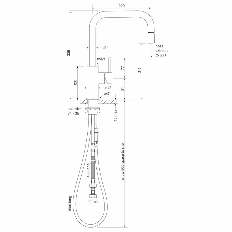 FaucetStrommen_PegasiMSinkMixerSquarePullOut_Dimensions.jpg Image of Mixer Sink FaucetStrommen PegasiM Square