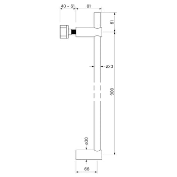 FaucetStrommen_PegasiNfVerticalHeatedTowelRail_Dimensions.jpg Image of TowelRail Vertical FaucetStrommen PegasiNF Heated