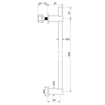 FaucetStrommen_PegasiVerticalHeatedTowelRail_Dimensions.jpg Image of TowelRail Vertical FaucetStrommen Pegasi Heated