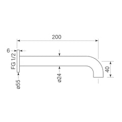 FaucetStrommen_PegasiWallBasinSpout200_Dimensions.jpg Image of Spout Basin FaucetStrommen Pegasi Wall 200