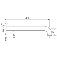FaucetStrommen_PegasiWallBasinSpout250_Dimensions.jpg Image of Spout Basin FaucetStrommen Pegasi Wall 250