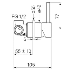 FaucetStrommen_PegasiWallMixer55_Dimensions.jpg Image of MixerTap Wall FaucetStrommen Pegasi 55mmCoverPlate