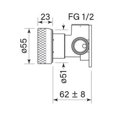 FaucetStrommen_ZeroProgresivKnurlWallMixer_Dimensions.jpg Image of MixerTap Wall FaucetStrommen ZeroProgresiv Knurl