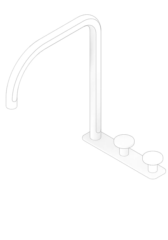3D Documentation Image of TapSet Basin FaucetStrommen FiguraDisc DeckMount Tall