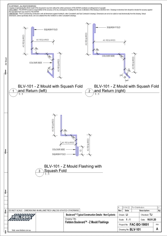 Navigate to BLV-101 - Fielders Boulevard™ - Z Mould Flashings