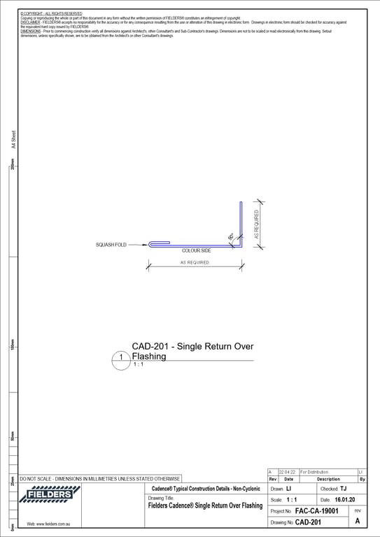  Image of CAD-201 - Fielders Cadence® Single Return Over Flashing