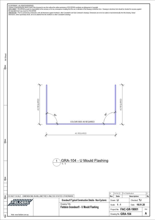 Navigate to GRA-104 - Fielders Grandeur® - U Mould Flashing