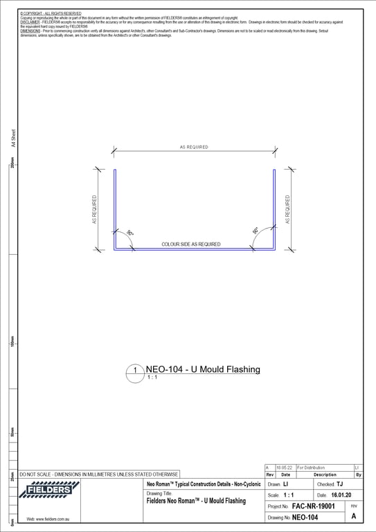 Navigate to NEO-104 - Fielders Neo Roman™ - U Mould Flashing