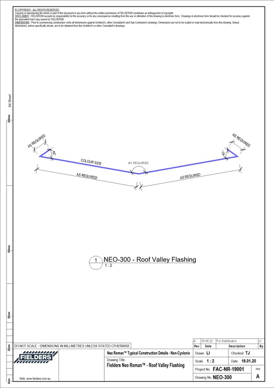 Navigate to NEO-300 - Fielders Neo Roman™ - Roof Valley Flashing
