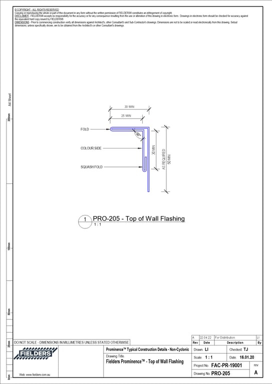  Image of PRO-205 - Fielders Prominence™ - Top of Wall Flashing