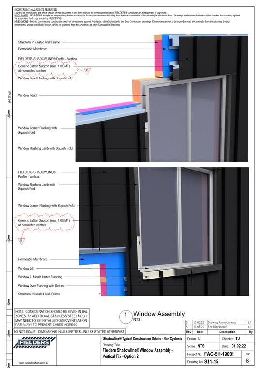 Navigate to S11-15 - Fielders Shadowline® Window Assembly - Vertical Fix - Option 2