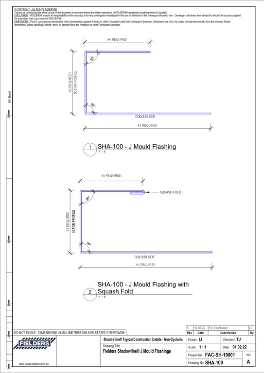 Navigate to SHA-100 - Fielders Shadowline® J Mould Flashings