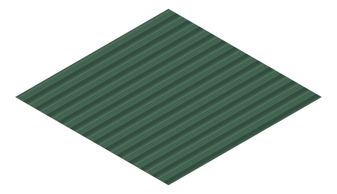 3D Presentation Image of Metal SheetCladding Fielders CorroMax21 CottageGreen