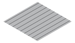 3D Presentation Image of Metal SheetCladding Fielders HiRib680 BluegumMatt