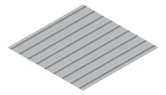 3D Presentation Image of Metal SheetCladding Fielders HiRib680 Bluegum