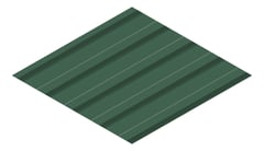 3D Presentation Image of Metal SheetCladding Fielders HiRib680 CottageGreen