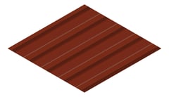 3D Presentation Image of Metal SheetCladding Fielders HiRib680 ManorRed