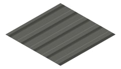 3D Presentation Image of Metal SheetCladding Fielders HiRib680 WoodlandGrey