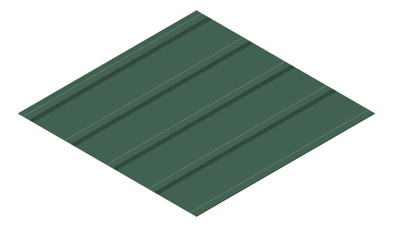 3D Presentation Image of Metal SheetCladding Fielders KingKlip700 SA CottageGreen