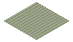 3D Presentation Image of Metal SheetCladding Fielders SRib PaleEucalypt